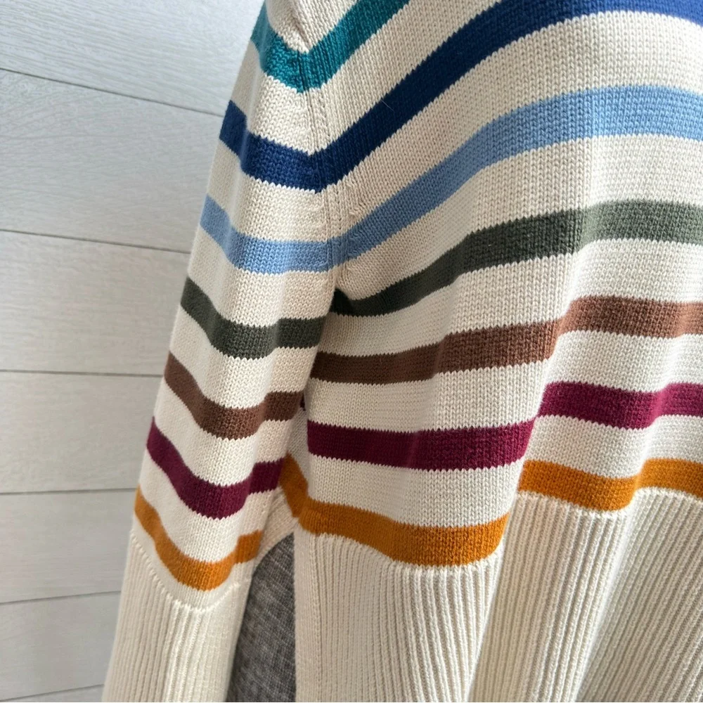 GAP Striped Cotton Knit Sweater | Coastal Earth Tones | Relaxed Fit | Size M - Picture 5 of 11